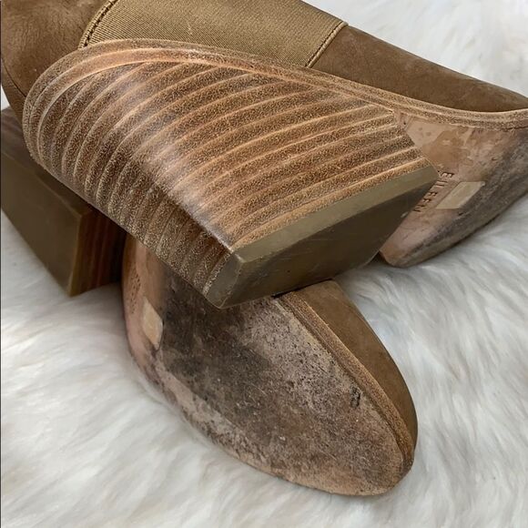 Eileen Fisher Sienna Suede Tan Booties Size 9 - Picture 7 of 8